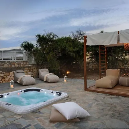 Villa Executive Paros Avra 3 Bedrooms Sea View & Outdoor Jacuzzi Ampelas